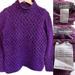Irish wool cashmere sweater by Islander EUC made in Dublin Ireland